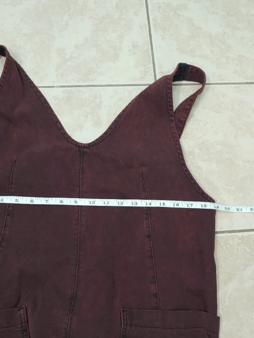 We The Free People High Roller Denim Jumpsuit Cherry Red NWT Women's Size S - Picture 5 of 8